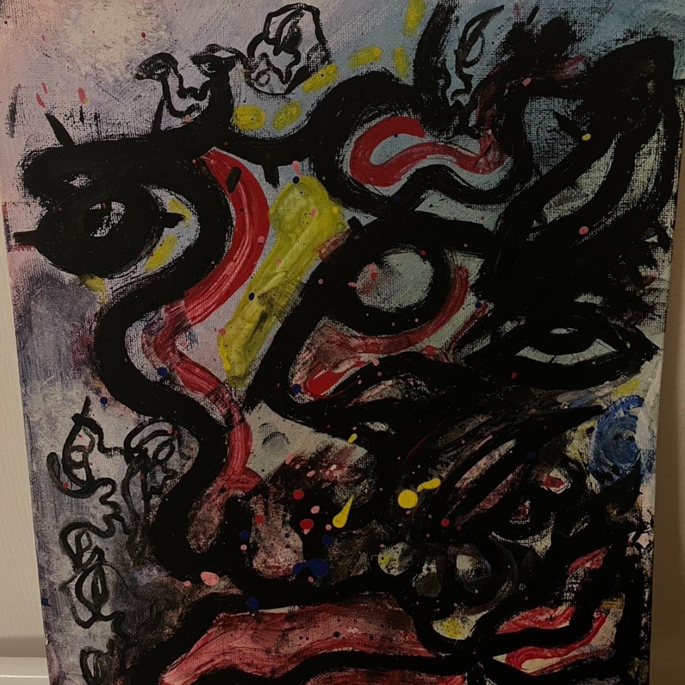 Abstract Art Canvas with Bold Colors
